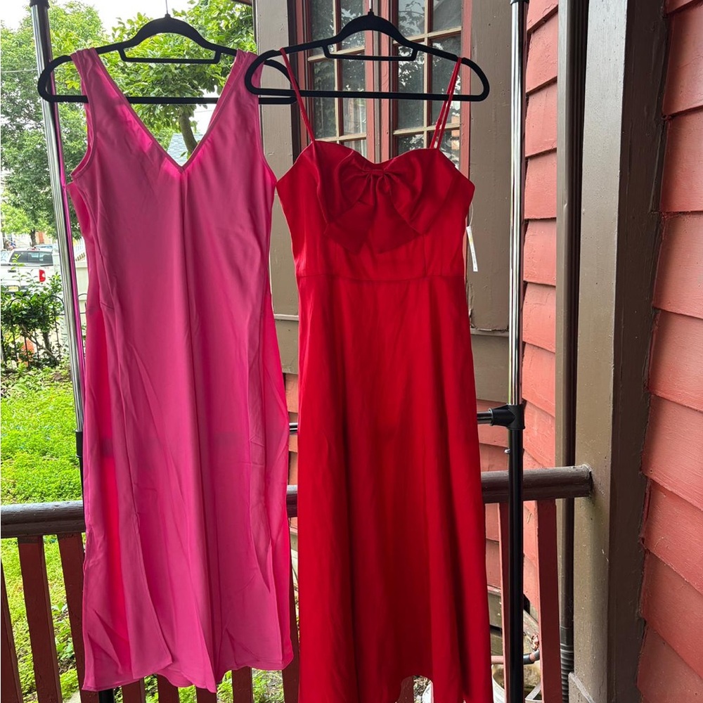 Pink and Red Sleeveless Dresses